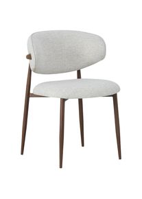 Novel Stuhl , Beige, Walnussfarben , Metall, Textil , Rundrohr , 53x79x58 cm , Esszimmer, St&uuml;hle, Esszimmerst&uuml;hle