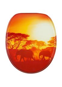 Sanilo, WC-Sitz &raquo;Savanne&laquo; mit Absenkautomatik, orange, MDF - Mitteldichte Holzfaserplatte