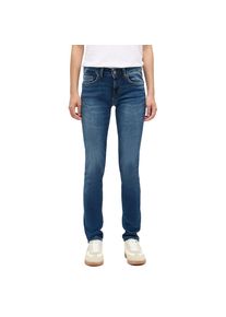 Mustang, Unisex, Mustang Skinny-fit-Jeans &raquo;Unisex Style Quincy Skinny&laquo;, 702 mittelblau, 34, L&auml;nge 34, Jeans mit niedrigen Bund und schmalem 