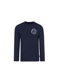 TRIGEMA, Herren, Schlafanzug &raquo;TRIGEMA Schlafanzug Oberteil Langarm mit Smiley-Print&laquo; 1 tlg., navy, M, DELUXE-Single-Jersey