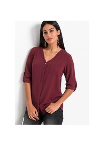 bonprix, Unisex, bonprix Longbluse &raquo;Longbluse&laquo; bequeme Passform, verdeckte Knopfleiste, unifarben, mit Brusttasche, ahornrot, 44, Feminine Longbluse 