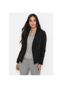 bonprix, Unisex, bonprix Jackenblazer stilvoller Auftritt, figurbetonte Passform, mit Stehkragen, schwarz, 44, Jackenblazer f&uuml;r Businessmode