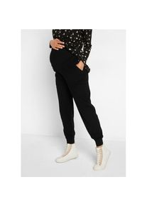 bonprix, Unisex, bonprix Umstandshose &raquo;Umstandshose aus weichem Strick&laquo; aus weichem Strickmaterial, mit elastischen Rippb&uuml;ndchen am Saum, schwarz, 40/