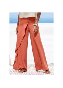 French Connection, Unisex, Leinenhose im weit fliessendem Lagenlook, rost, 52/54, N-Gr, Bequeme Hose in weicher Viskose Leinen Mischung