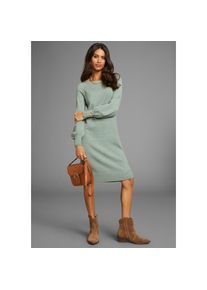 Laura Scott, Unisex, Strickkleid mit Schn&uuml;rdetail aus Viskosemischung, salbei, 32, N-Gr, Figurbetonter Schnitt betont deine Taille