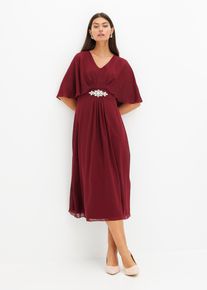 Chiffonkleid mit Strassstein-Applikation in rot, Gr&ouml;sse 52, bonprix