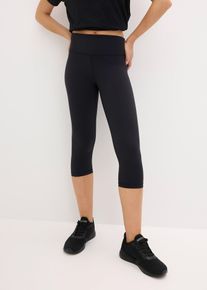 Ultraleichte Sport-Caprileggings mit Komfortbund in schwarz, Gr&ouml;sse 52/54 (XXL), bonprix