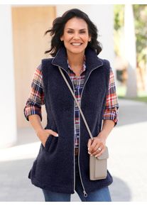 WITT Damen Fleeceweste mit Seitenschlitzen, w&auml;rmend, marine, Gr&ouml;&szlig;e 36, 100% Polyester