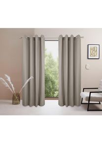 Goodproduct, GOODproduct Vorhang &raquo;Raja&laquo; &Ouml;sen 2 Stk. tlg. Blickdichtes Material, Einfache Montage, Pflegeleicht, &Ouml;sen Aufh&auml;ngung, taube, Polyester, 