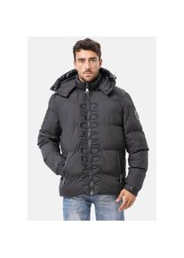 Cipo & Baxx Cipo & Baxx, Herren, Steppjacke mit Kapuze, schwarz, L, Winterliche Jacke von Cippo & Baxx