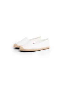Tommy Hilfiger, Unisex, Espadrille &raquo;FLAG CANVAS ESPADRILLE&laquo; ,Slipper,Flats,Bequemschuh mit Jutebezug und Ziern&auml;hten, schmale Form, ecru, 37, Slipper 