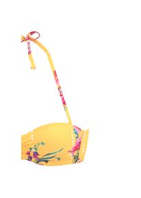 Sunseeker, Unisex, B&uuml;gel-Bandeau-Bikini-Top &raquo;Modern&laquo; mit Blumenprint, gelb, bedruckt, 42, Cup E, Abnehmbare Tr&auml;ger