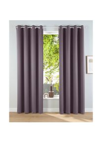 Goodproduct, GOODproduct Verdunkelungsvorhang &raquo;Solana&laquo; &Ouml;sen 2 Stk. tlg. 2-er Set, Breite 140 cm, einfarbig, anthrazit, Polyester