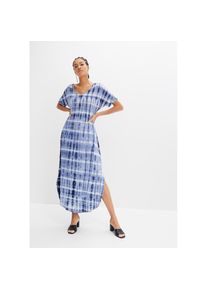 bonprix, Unisex, bonprix Maxikleid f&uuml;r den Alltag, aus Viskose und Elasthan, Oversize-Passform, blau, wei&szlig; bedruckt, 52/54 (XXL), N-Gr, Maxikleid im 