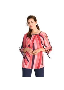 HERMANN LANGE Collection, Unisex, HERMANN LANGE Collection Chiffonbluse mit grafischem Muster, koralle, marine, 42, Halbtransparente Bluse von HERMANN