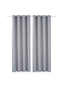 Goodproduct, GOODproduct Vorhang &raquo;Raja&laquo; &Ouml;sen 2 Stk. tlg. Blickdichtes Material, Einfache Montage, Pflegeleicht, &Ouml;sen Aufh&auml;ngung, silbergrau, Polyester