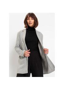 bonprix, Unisex, bonprix Jerseyblazer &raquo;Langer Jersey-Blazer mit Taschen&laquo; 1 mit Reverskragen, lockere Passform, aus Viskose und Polyester, hellgrau 