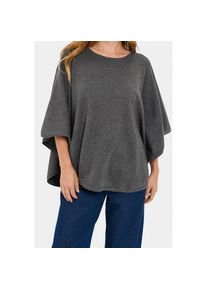 Saint Tropez, Unisex, Strickponcho &raquo;BilliSZ Poncho&laquo; Loose fit, Viskosemischung, grau iron melange, Einheitsgr&ouml;&szlig;e, L&auml;ssiger Poncho von Saint Tropez