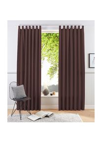 Goodproduct, GOODproduct Vorhang &raquo;Raja&laquo; Schlaufen 2 Stk. tlg. 2er-Set, Bestseller, einfarbig, modern, pflegeleichte Mikrofaser, braun, Polyester, 