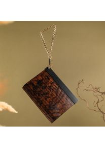 Holzkern Handtasche Uniqase Chinira VEGAN Wurzelnuss Clutch