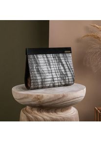 Holzkern Handtasche Uniqase Chinara Wei&szlig;er Schiefer Clutch