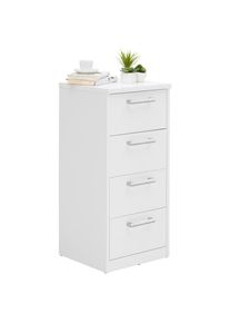 Xora Kommode , Weiss, Eiche Wotan , Kunststoff , 4 Schublade(n) Schubladen , 38x84x36 cm , Beim&ouml;bel erh&auml;ltlich , Kleinm&ouml;bel, Kommoden, Kommoden