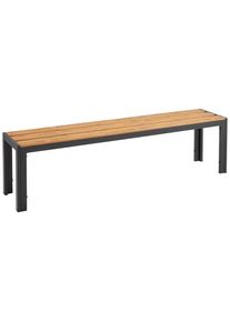 Ambia Garden Gartenbank , Anthrazit, Naturfarben , Metall, Kunststoff , 162x42x35 cm , abwischbar , Gartenm&ouml;bel, Gartenb&auml;nke