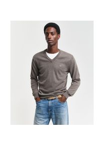 Gant, Herren, V-Ausschnitt-Pullover &raquo;COTTON/WOOL&laquo; normale Passform, Strickpullover, schwarz hazelnut melange, XXL, Feinstrickpullover von Gant