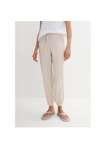 bonprix, Unisex, bonprix Haremshose &raquo;Musselin Hose mit Smockbund&laquo; aus Musselin, aus Baumwolle, lockere Passform, mit Smockbund, steingrau, 54, N-Gr, 