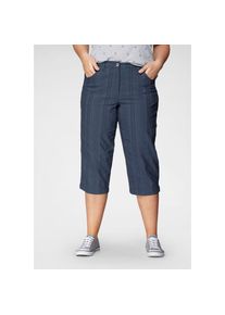 KjBRAND, Unisex, KjBRAND Caprihose &raquo;Babsie: bequemer Oberschenkel&laquo; Sommerhose mit Strukturmuster, blau, 48, N-Gr, Hose Babsie in Capri L&auml;nge von 