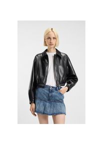 Hugo Blue, Unisex, HUGO Blue Kurzjacke &raquo;Autene&laquo; FAUX Lederjacke mit HUGO Pr&auml;gung auf der R&uuml;ckseite, schwarz 001, 42, Kurzgeschnittene Jacke von HUGO 