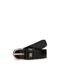 Tommy Hilfiger, Unisex, Lederg&uuml;rtel &raquo;ESSENTIAL EFFORTLESS 2,5cm breit&laquo; 2,5 cm, gepr&auml;gt, mit TH Monogramm, gl&auml;nzend, schwarz, 85, G&uuml;rtel von Tommy 