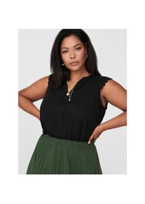 Only Carmakoma, Unisex, Only CARMAKOMA Blusentop &raquo;CARMUMI SL TOP WVN NOOS&laquo; mit Spitze, schwarz, 46, &Auml;rmellose Bluse mit V- Ausschnitt von Only 