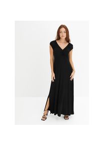 bonprix, Unisex, bonprix Maxikleid f&uuml;r modernen Look, aus Viskose und Elasthan, lockere Passform, schwarz, 40/42 (M), N-Gr, Maxikleid mit femininem 