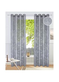 Goodproduct, GOODproduct Gardine &raquo;Anna&laquo; &Ouml;sen 1 Stk. tlg. Bestseller, &Auml;ste-Motiv, Viskose, Polyester, grau, Ausbrenner, Polyester, Viskose
