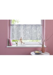 Goodproduct, GOODproduct Scheibengardine &raquo;Anna&laquo; &Ouml;sen 1 Stk. tlg. Viskose & Polyester, &Auml;ste-Motiv, wei&szlig;, Ausbrenner, Polyester