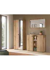 Home Affaire, Home Affaire Garderoben-Set &raquo;TATIO, 3-tlg. Garderobenkombination, Breite: 191 cm, Rillenfr&auml;sung&laquo; Set, Set, best. aus: 1 Spiegel, 1 