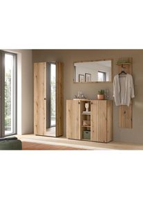 Home Affaire, Home Affaire Garderoben-Set &raquo;TATIO, 4-tlg. Garderobenkombination, Breite: 237 cm, Rillenfr&auml;sung&laquo; Set, 1 Spiegel, 1 Garderobenschrank, 1 