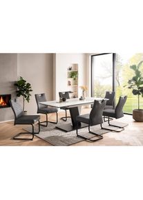 "Goodproduct, GOODproduct Essgruppe &raquo;""Altona"", Esstisch ausziehbar plus 6 St&uuml;hle, TOPSELLER!&laquo; Esstisch ausziehbar 140 - 180 cm, 6 Freischwinger, 7 