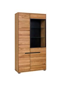 Home Affaire, Home Affaire Vitrine &raquo;Vitrine LOLA B/T/H: 102,5/196,5/40,5cm&laquo; Eiche teilmassiv, T&uuml;ren mit dampfer, braun, FSC -zertifizierter 