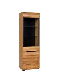 Home Affaire, Home Affaire Vitrine &raquo;Vitrine B/T/H: 62,5/40,5/196,5 cm&laquo; Aluglasturen in schwarz, Eiche teilmassiv, braun, FSC -zertifizierter 