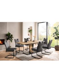 "Goodproduct, GOODproduct Essgruppe &raquo;""Altona"", Esstisch ausziehbar plus 6 St&uuml;hle, TOPSELLER!&laquo; Esstisch ausziehbar 140 - 180 cm, 6 Freischwinger, 7 