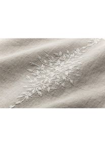 Tischl&auml;ufer Leinen Bl&auml;tterranke Natur