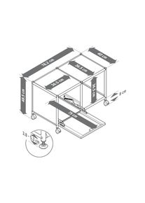Tchibo - Table d&rsquo;appoint m&eacute;tallique &laquo; Cn3 &raquo; avec 1 abattant et roulettes - gris