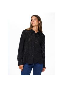 Pieces, Unisex, Pieces Spitzenbluse &raquo;PCVILDE LS SHIRT WVN NOOS&laquo;, schwarz, XS, Modische Bluse von Pieces
