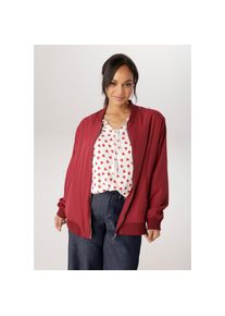 Aniston Plus, Unisex, Aniston PLUS Blouson In Crepe-Qualit&auml;t - NEUE KOLLEKTION, dunkelrot, 52, Blouson in Crepe-Qualit&auml;t