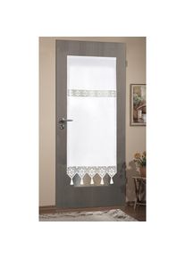 Home Wohnideen, Home Wohnideen Vorhang &raquo;TONI&laquo; Stangendurchzug 1 Stk. tlg. Fensterbehang mit H&auml;keleins&auml;tzen, wei&szlig;, Baumwolle, Polyester