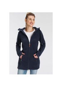 Kangaroos, Unisex, Kangaroos Fleecejacke mit Kapuze figurbetonter Schnitt, mit Kapuze, mit 2-Wege-Reissverschluss, marine, 44, Fleecejacke: Kuschelig 