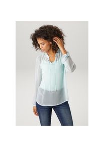 Aniston Casual, Unisex, Aniston CASUAL Schlupfbluse im trendigen Pastell - NEUE KOLLEKTION, hellblau, 38, Transparente Bluse aus zartem Chiffon