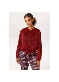 Aniston Casual, Unisex, Aniston CASUAL Blouson mit Tunnelzug im Saum - NEUE KOLLEKTION, dunkelrot, 42, Jacke aus Crep&eacute;-Satin
